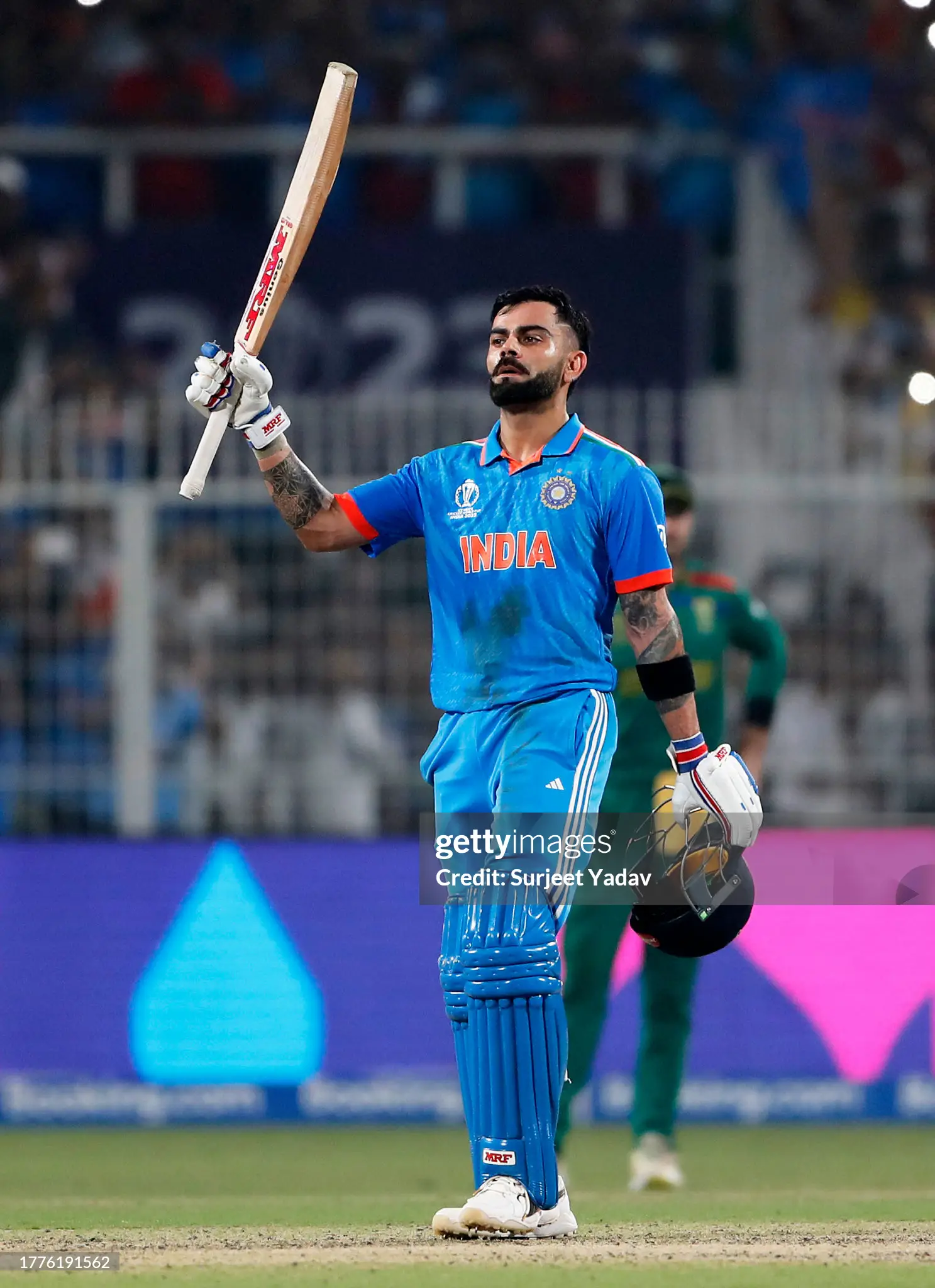 Virat Kohli celebrating his 49th ODI century against South Africa on his 35th birthday at Eden Gardens